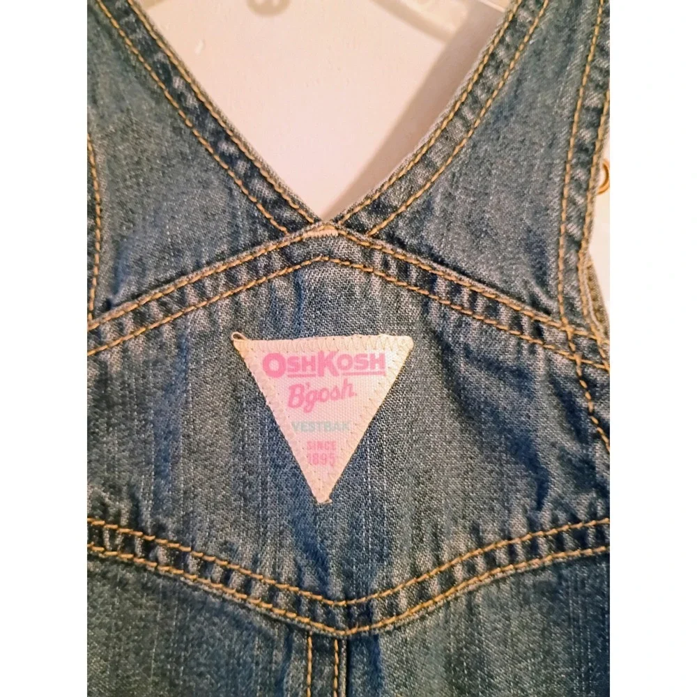OshKosh Bgosh Denim Overalls Flower‎ Applique Kids 18 Months